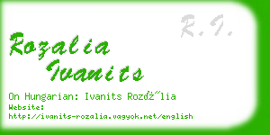 rozalia ivanits business card